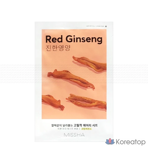 Тканевая маска для лица Missha Airy Fit Sheet Mask Red Ginseng, 10 шт.