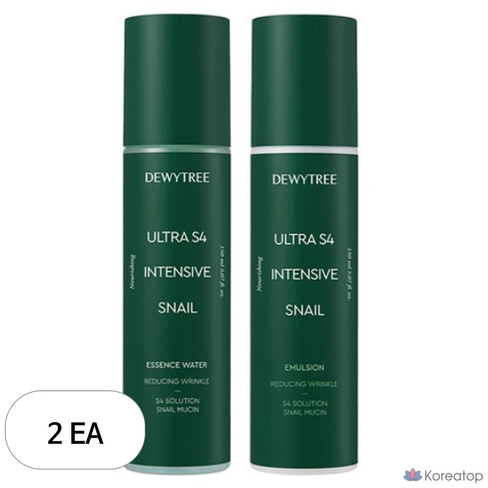 Набор для ухода Dewytree Ultra S4 Intensive Snail Essence Water + Emulsion, 150 мл + 150 мл, 2 шт.