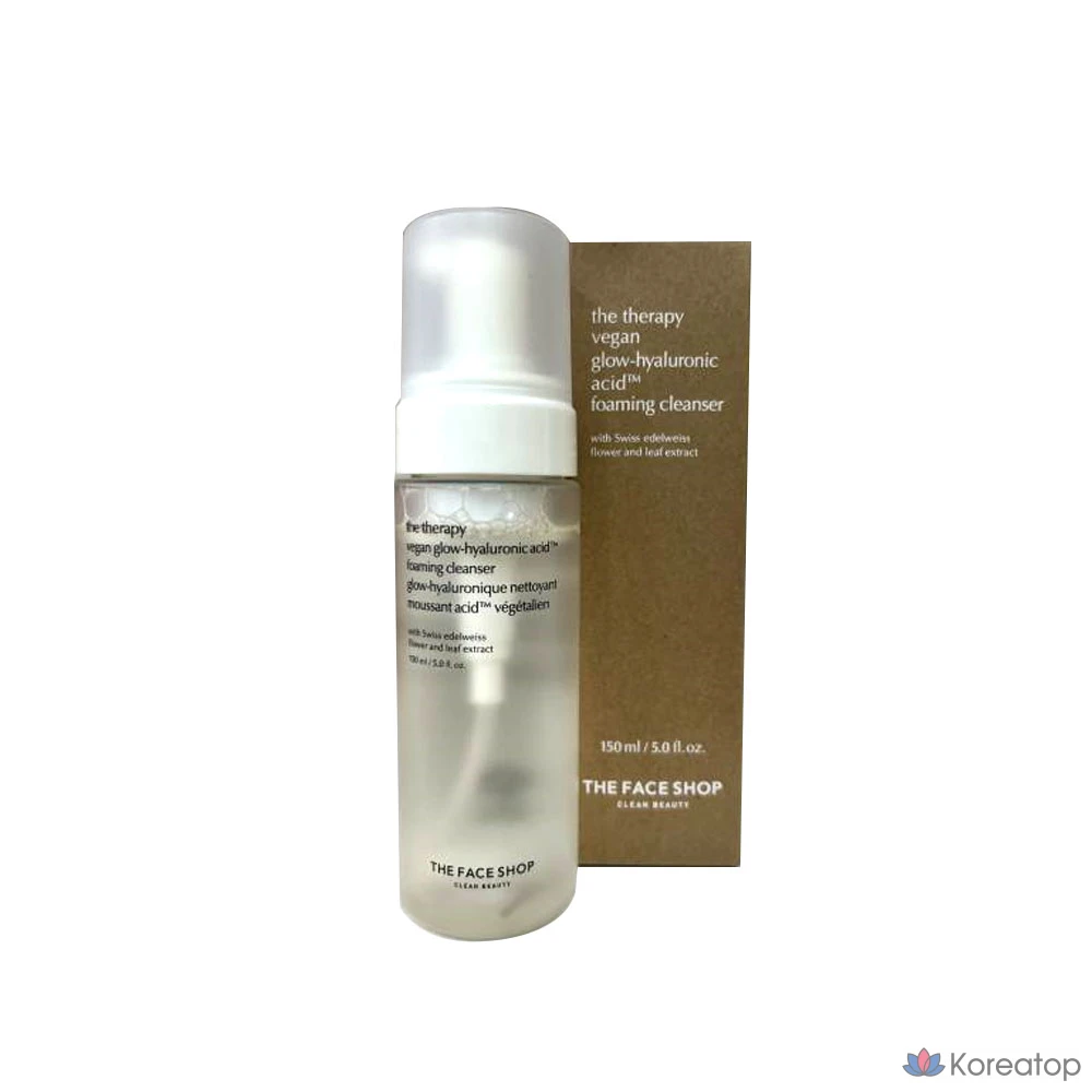 Пенка для умывания The Face Shop The Therapy Vegan Glow Hyaluronic Acid Bubble Foam Cleanser, 150 мл, 1 шт.
