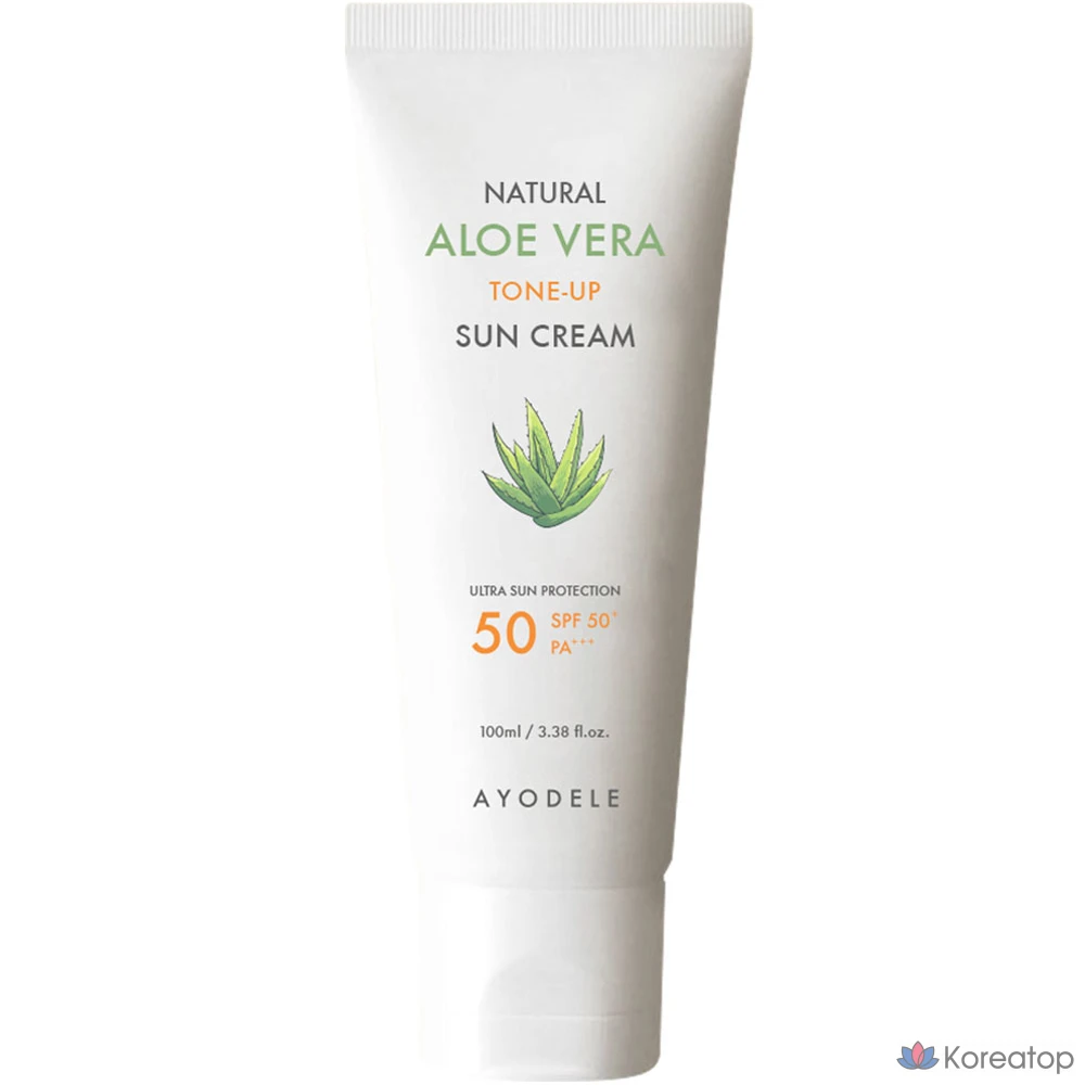 Солнцезащитный крем AYODELE Aloe Vera Whitening Tone-Up Triple-Functional SPF50+ PA+++, 1 шт., 100 мл