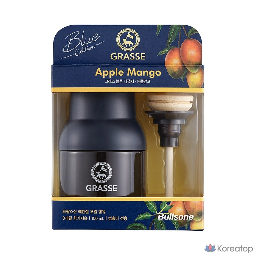 Диффузор для автомобиля Bullsone Grass Diffuser Blue Apple Mango, 100 мл, 1 шт.