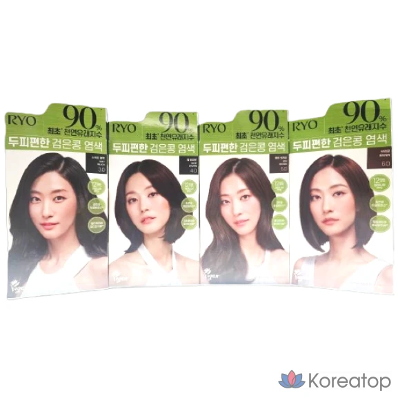 Краска для волос RYO Black Bean 120 г, крем-краска для закрашивания седых волос, без аммиака, коричневый, 1 упаковка