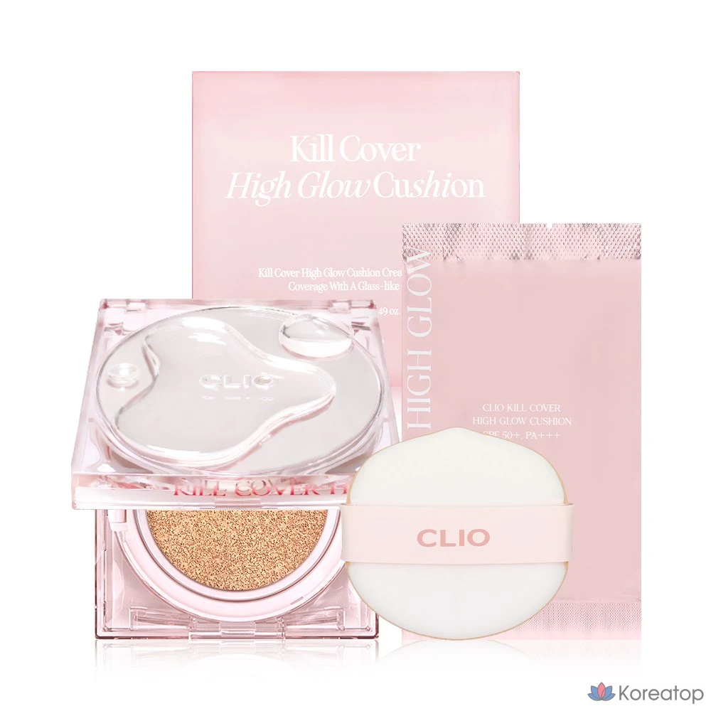 Кушон Clio Kill Cover High Glow Cushion Set (Cushion + Refill), оттенок 3 Linen, 1 шт.
