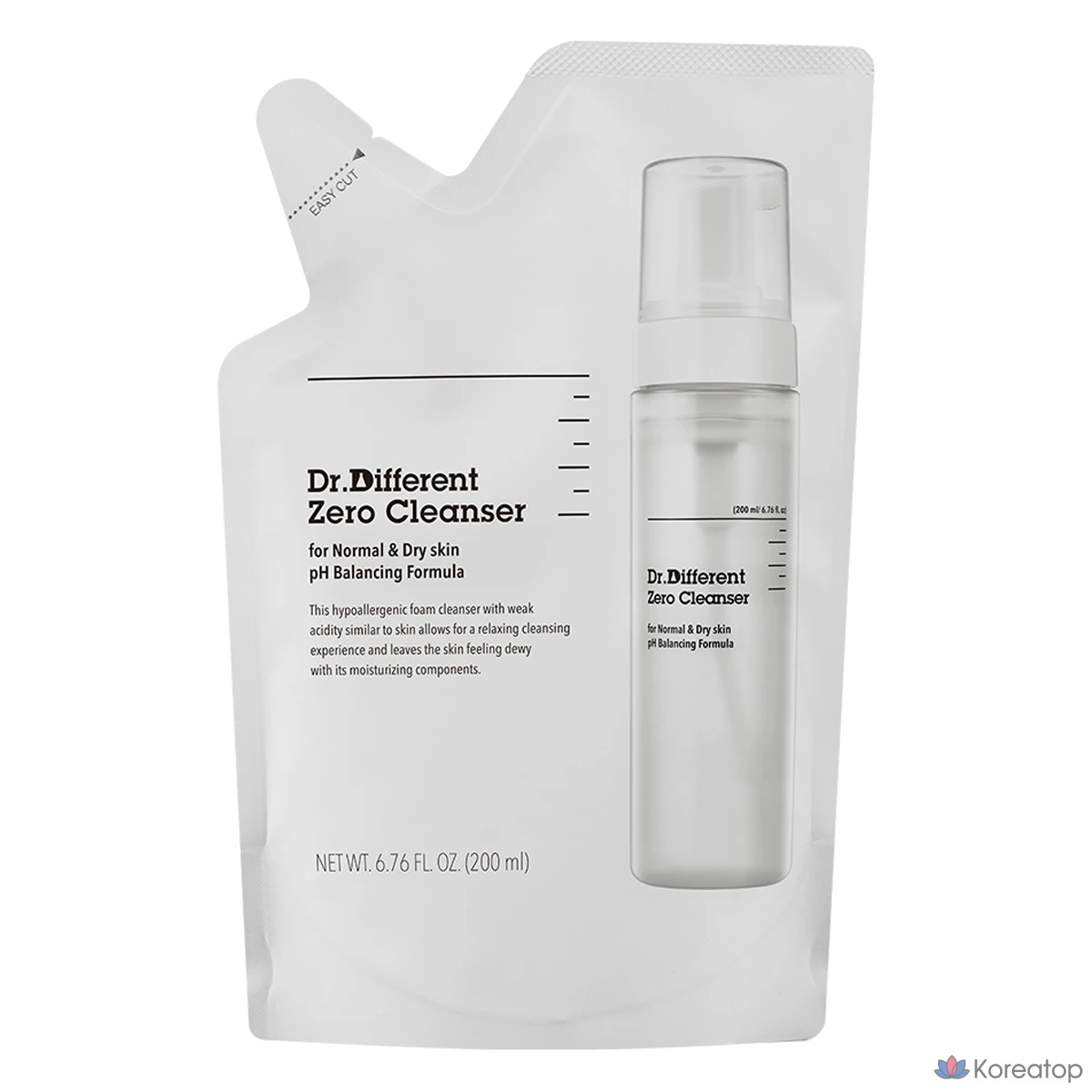 Сменный блок очищающего средства Dr. Different Zero для нормальной и сухой кожи, 200 мл, 1 шт.