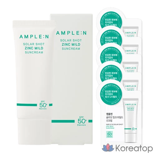Солнцезащитный крем AMPLE:N Zinc Soothing Sun Care SPF50+ PA++++, 40 мл, 1 шт.