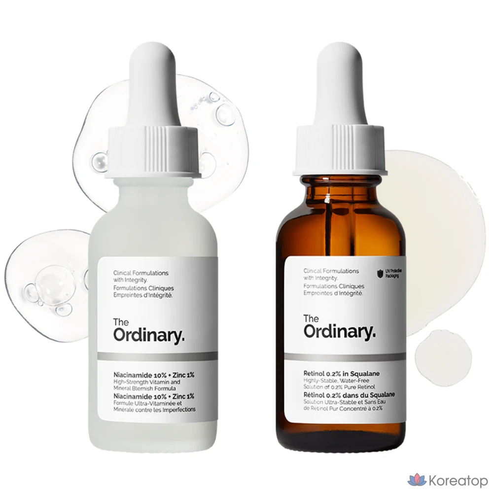 Эссенция с ниацинамидом и цинком от The Ordinary 30 мл + сыворотка с ретинолом 0,2% в сквалане 30 мл, 1 шт.