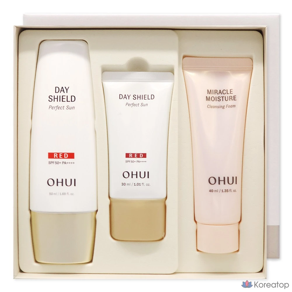 Набор OHUI Day Shield Perfect Sun Red 50 мл + 30 мл Boost, 1 шт.