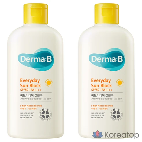 Солнцезащитный лосьон для лица и тела Derma:B Sun Block SPF 50+, 200 мл