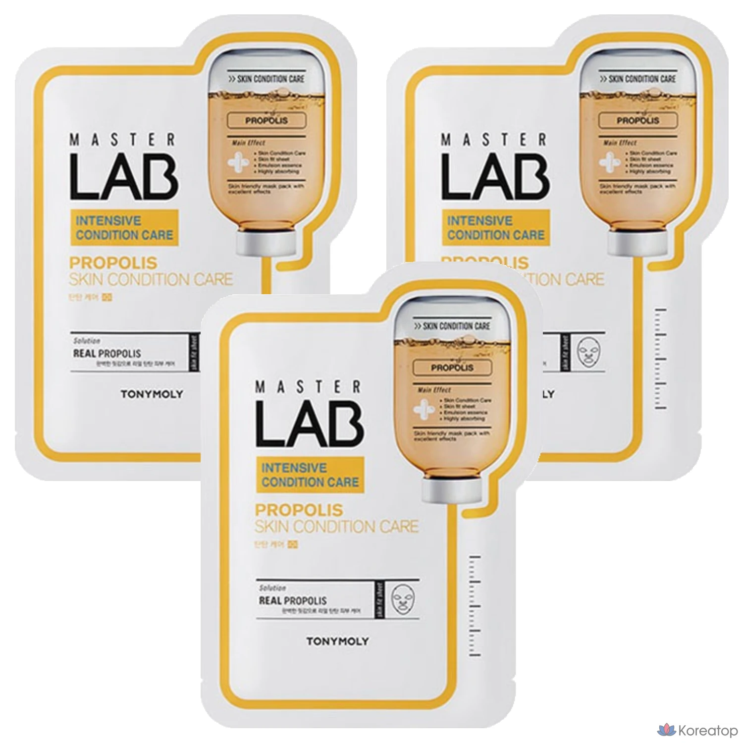 Маска для лица Tony Moly Master Lab Propolis Mask Sheet, 3 листа, 1 упаковка