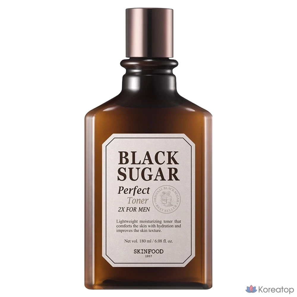 Тонер Skinfood Black Sugar Perfect Toner 2X For Men, 180 мл, 1 шт.
