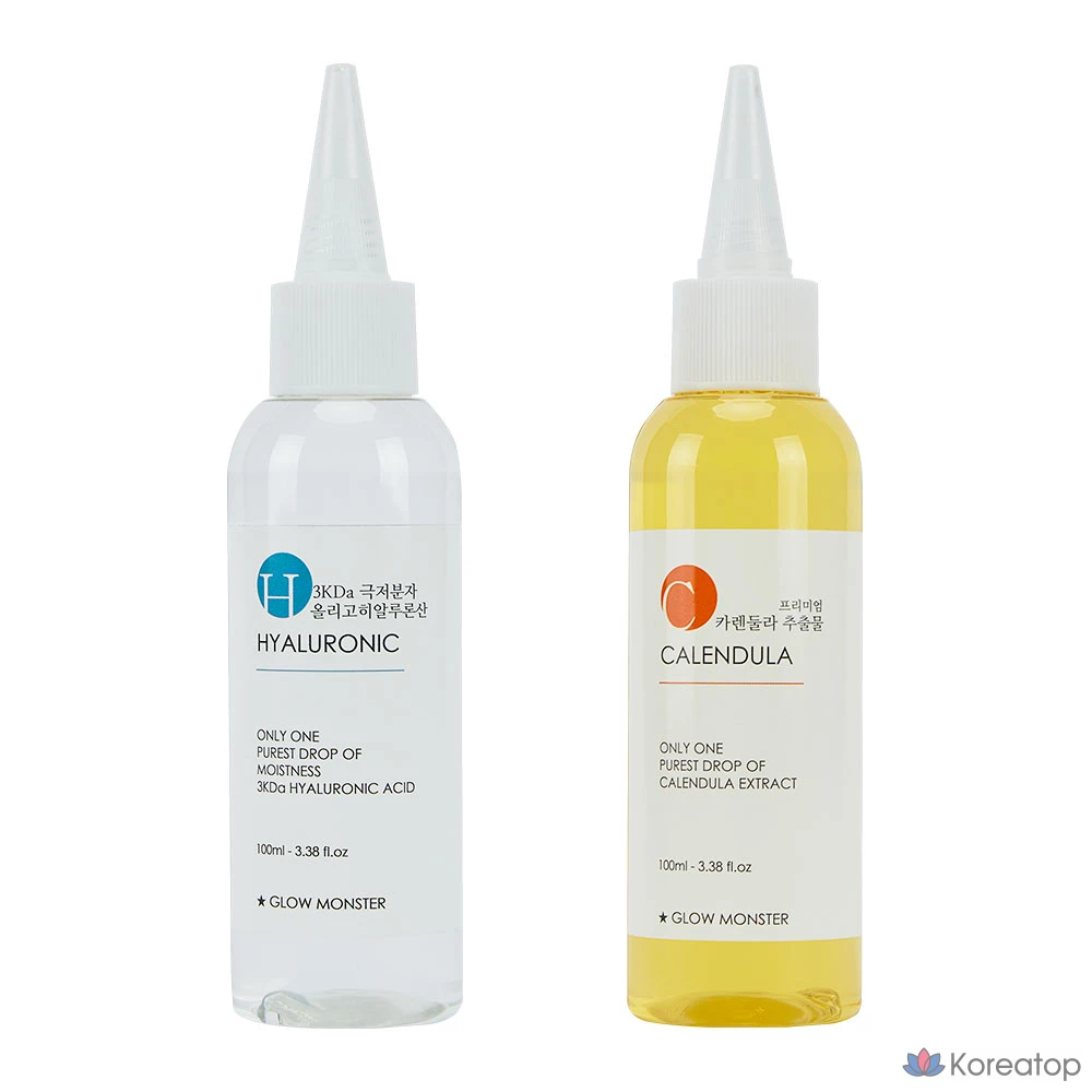 Glow Monster Premium Calendula Extract 100ml + 3Kda Oligo Hyaluronic Acid 2% Concentrate 100ml, 1 шт.