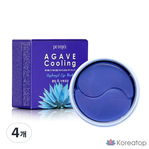 Охлаждающие гидрогелевые маски для глаз Petitfee Agave, 60 штук, 4 упаковки