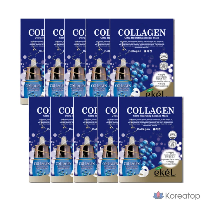 Набор коллагеновых масок Ekel, 100 листов, 1 упаковка, 100 листов