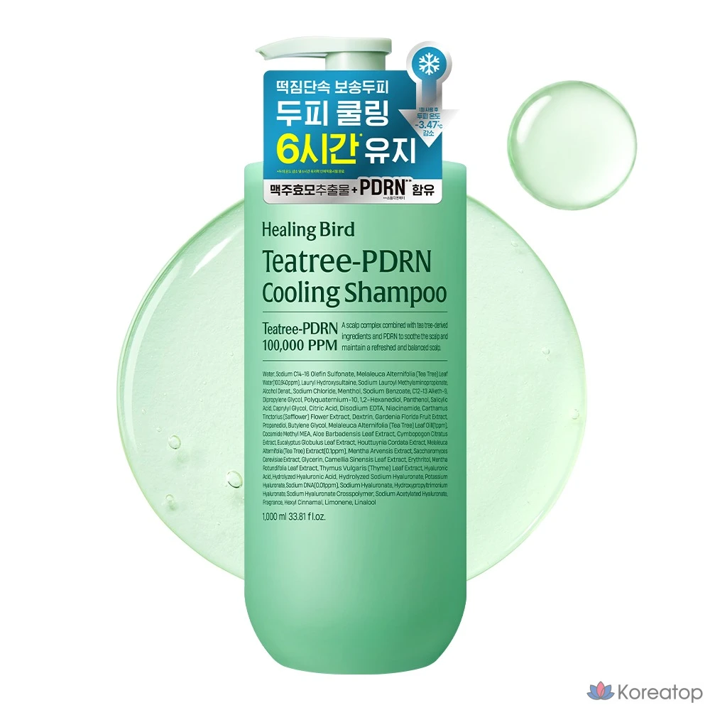 Шампунь Healing Bird Tea Tree PDRN Cooling, 1 л, 1 шт.