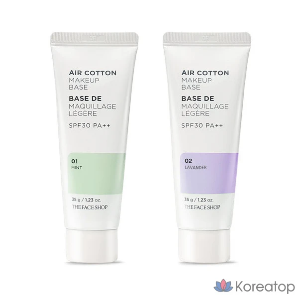 База под макияж The Face Shop Air Cotton Makeup Base SPF30, 35 г, 1 шт.