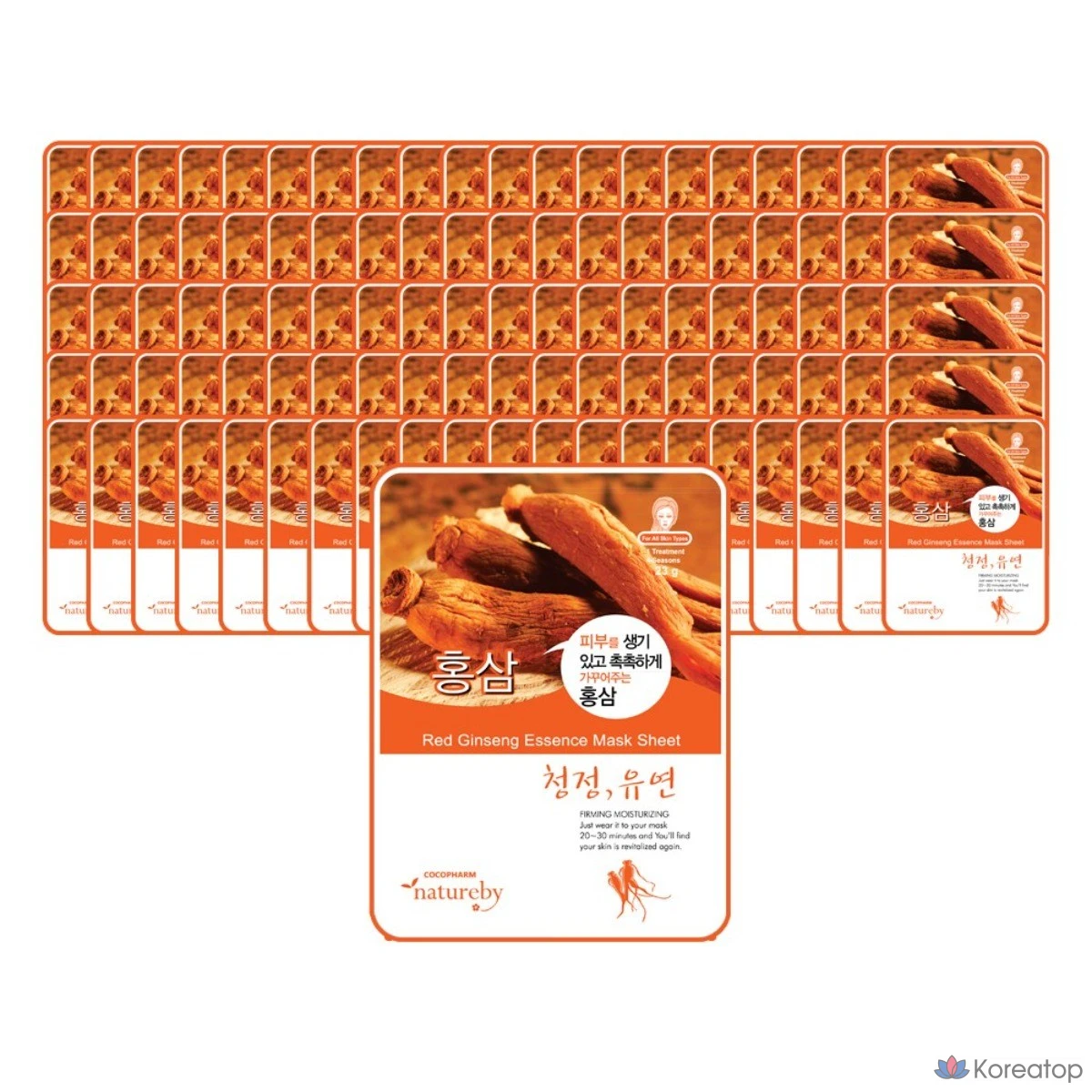 Тканевая маска для лица Natureby Essence Mask Pack Ginseng, 23 г, 100 шт.