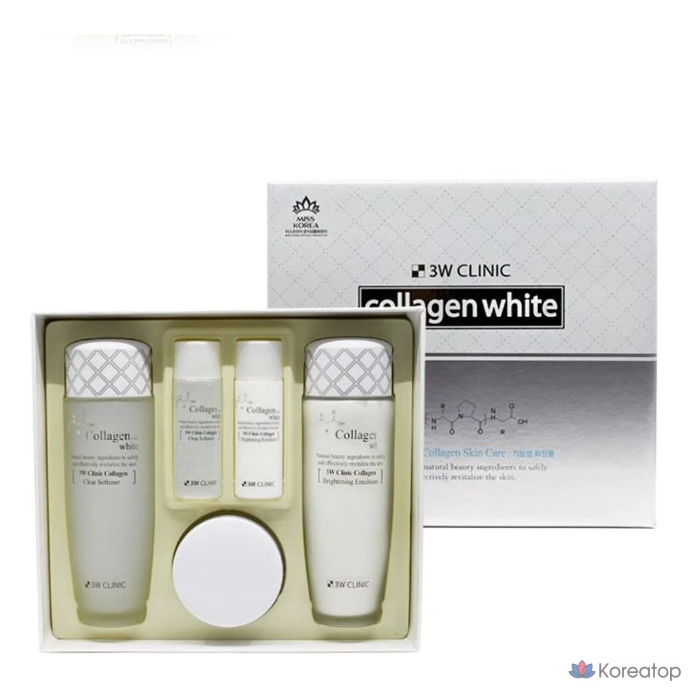 Набор для ухода 3W Clinic Collagen White 3-piece Set, 1 шт.
