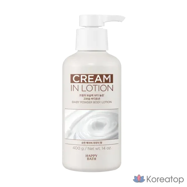 Увлажняющий лосьон для тела Happy Bath Cream с ароматом детской присыпки, 400 г, 1 шт.