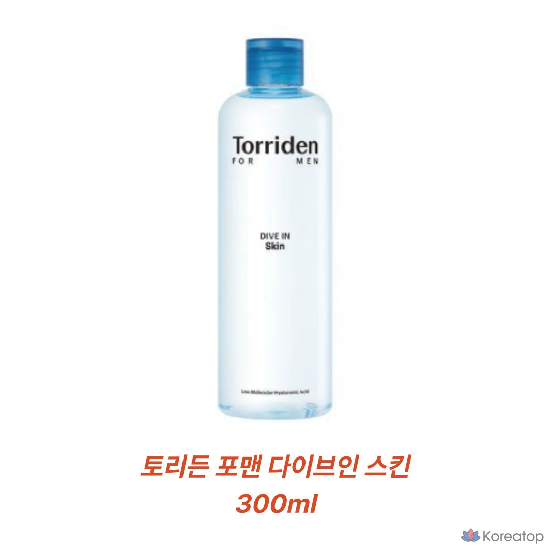 Torriden Dive-in для мужчин, низкомолекулярная гиалуроновая кислота, 300 мл, для мужской кожи, гипоаллергенный, для сухой и чувствительной кожи, увлажняющий, глубоко увлажняющий, 1 шт.