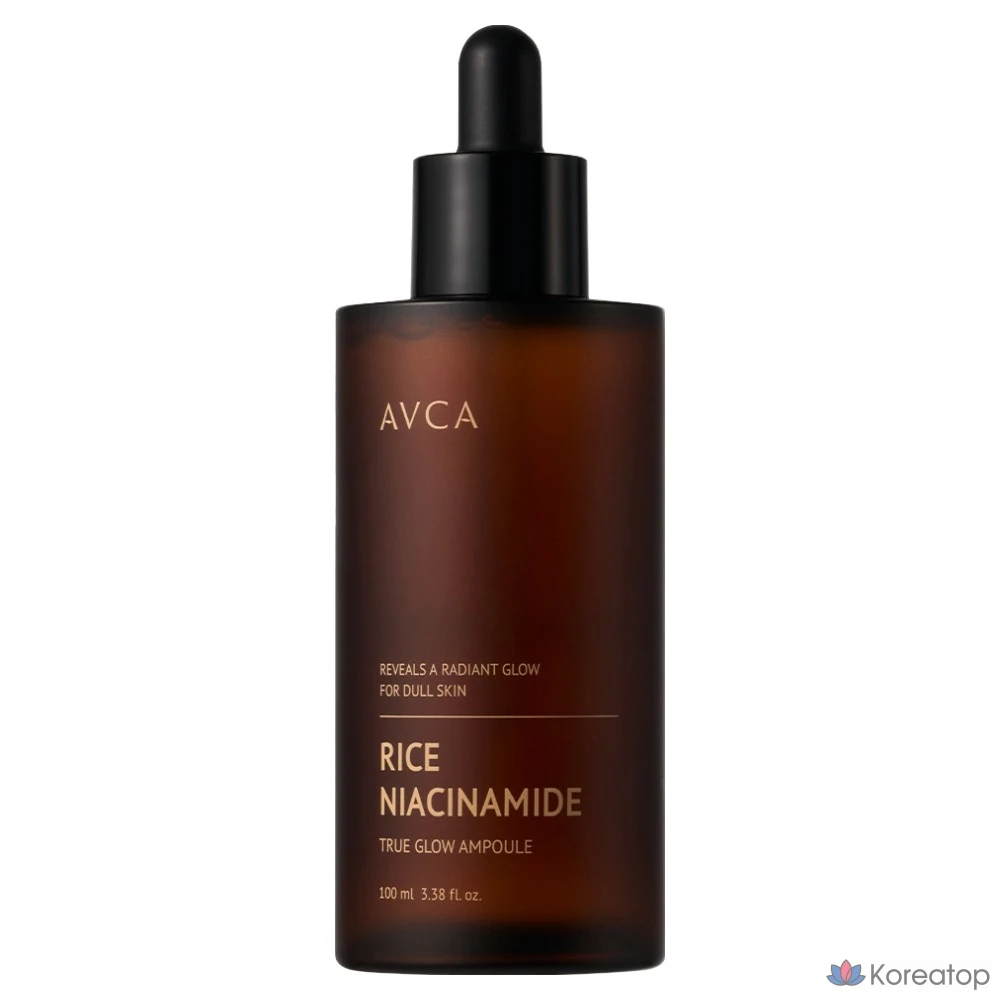 Отбеливающая ампула AVCA True Glow с рисом и ниацинамидом для веснушек, 100 мл, 1 шт.