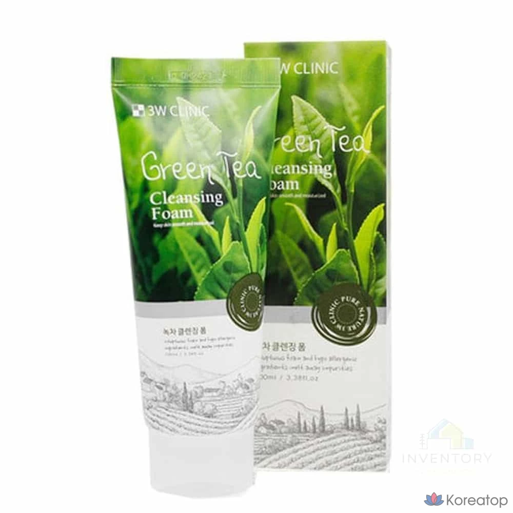 Очищающая пенка 3W Clinic Green Tea Cleansing Foam, 100 мл