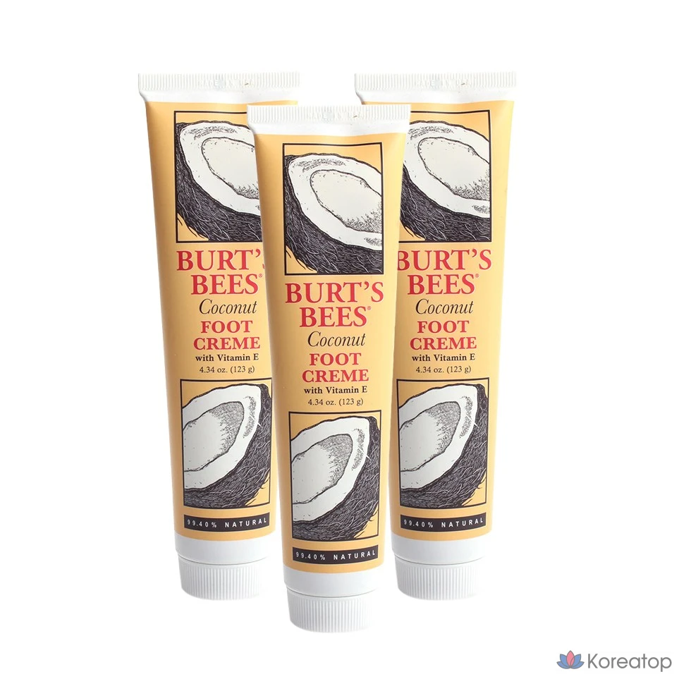 Кокосовый крем для ног Burt's Bees, 123 г, 1 упаковка, 3 упаковки