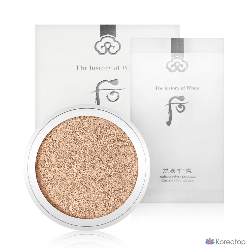 Кушон-фундамент THE HISTORY OF WHOO Gongjinhyangseol Whitening Moisture Glow Cushion Foundation Refill, оттенок 23, 1 шт.