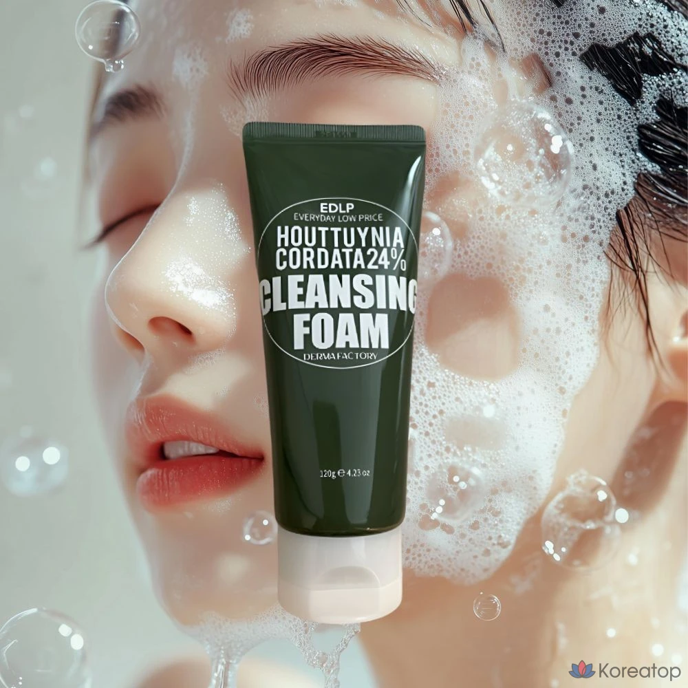 Очищающая пенка Derma Factory Low Irritation Soothing Cleanser Houttuynia Cordata 24%, 120 г, 1 шт.