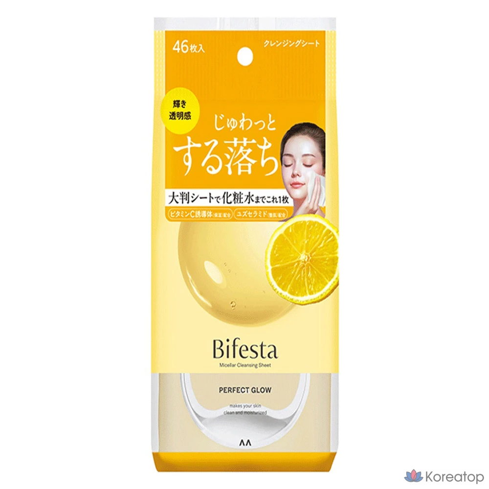 Очищающие салфетки Bifesta Micellar Moisture Glow Care Cleansing Tissue Perfect Glow Cleansing Sheet, 1 шт.