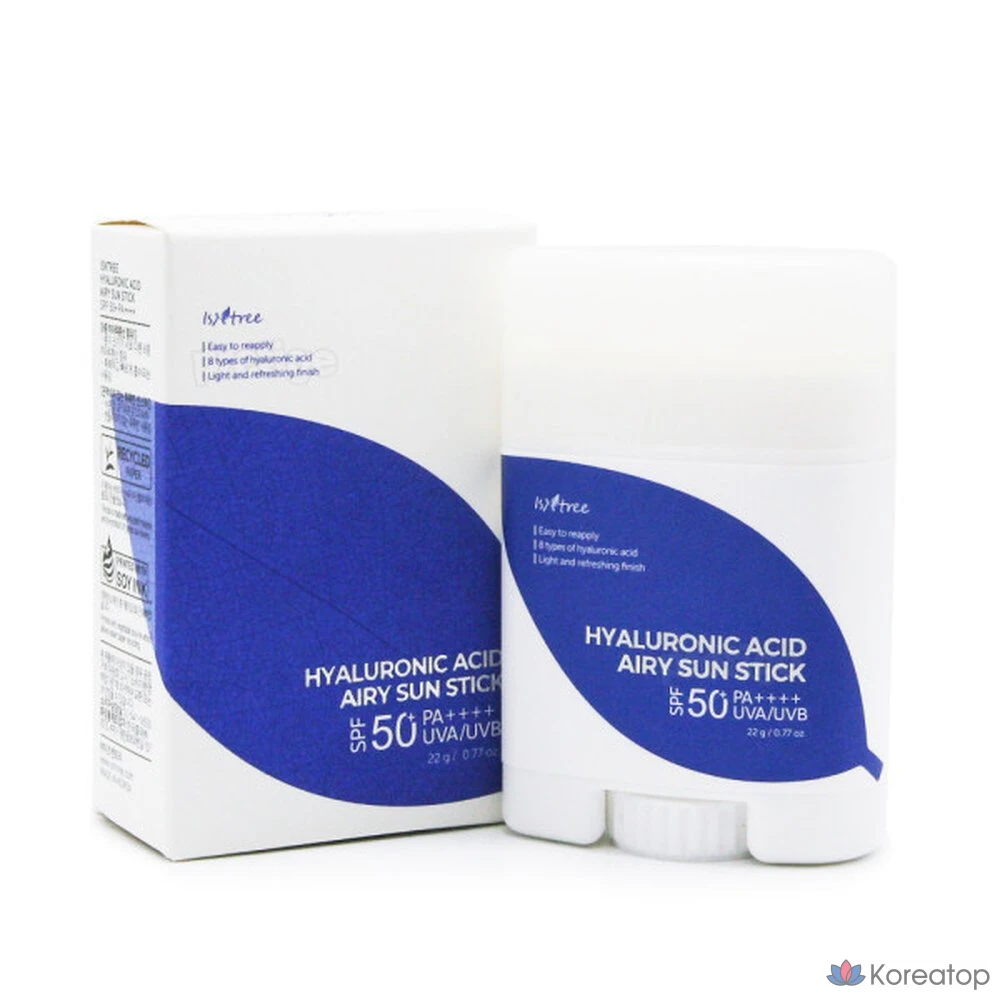 Солнцезащитный стик Isntree Hyaluronic Acid Airy Sun Stick SPF50 PA++++, 22 г, 1 шт.