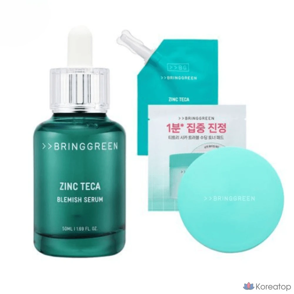 Сыворотка для лица Bring Green Zinc Teca Trouble Serum, 75 мл, 20 ватных дисков