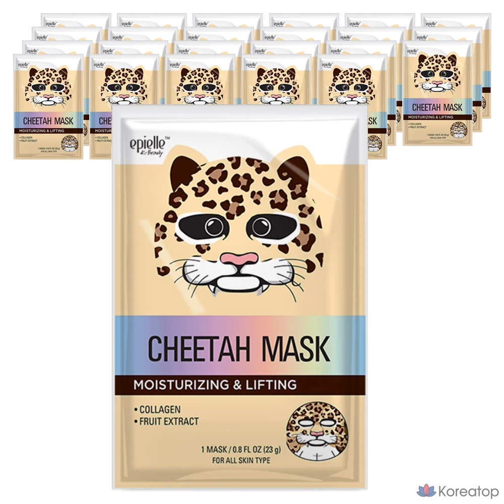 Тканевая маска для лица Epielle Cheetah Character Mask, 24 шт.