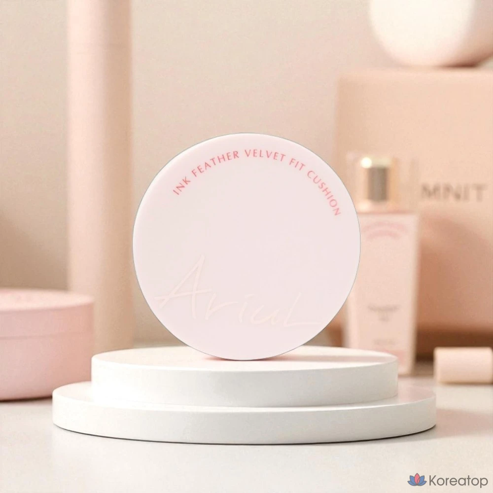 ++[Популярный продукт][Оригинальный продукт]++ Крем-подушечка Ariel Ink Feeder Velvet Fit (основной продукт + сменный блок) Отбеливание, разглаживание морщин, защита от УФ-излучения, гладкое покрытие, безопасная подушечка, цвет латте, 1 шт.