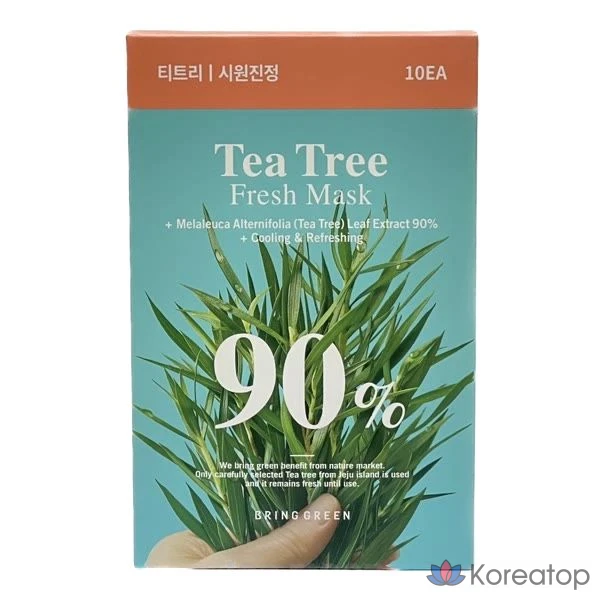 Тканевая маска для лица Bring Green Tea Tree Cica Fresh Mask, 20 г, 10 шт.