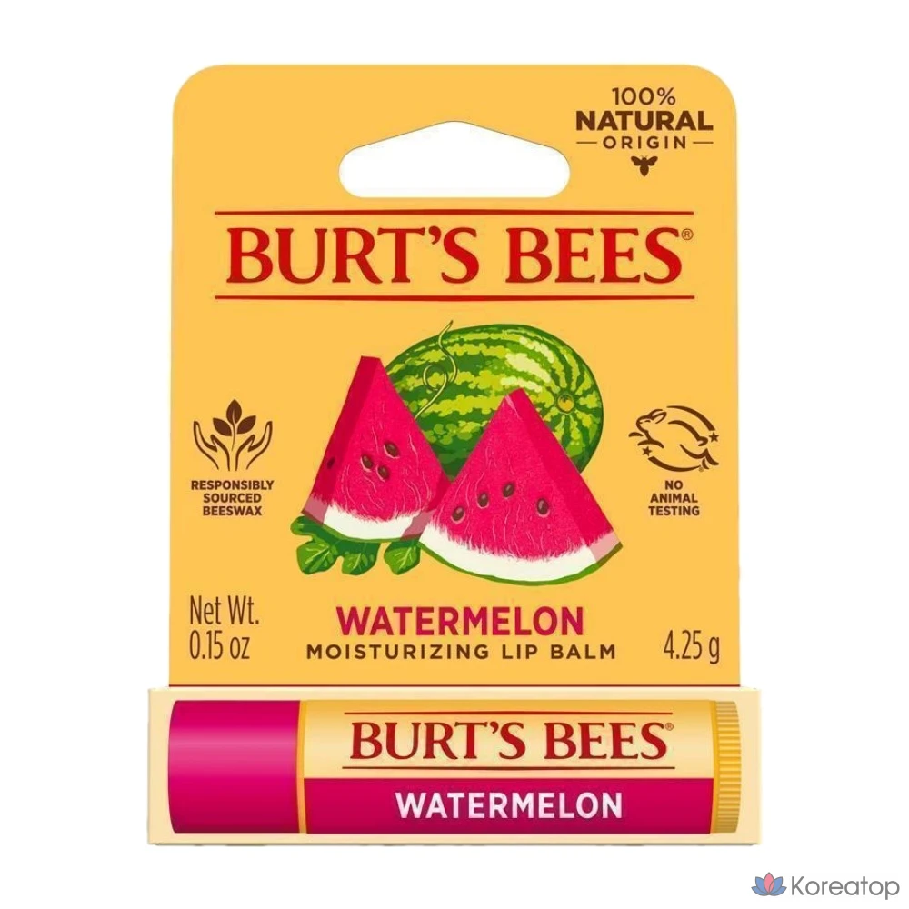 Бальзам для губ Burt's Bees со вкусом арбуза, 4,25 г, 1 шт.