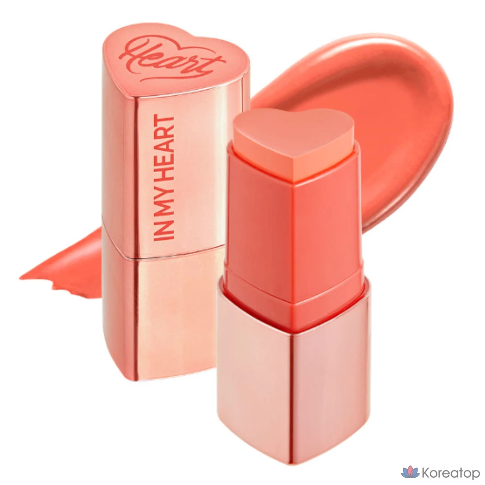 Румяна-стик Touch in Sol Pretty Filter In My Heart, 6 г, цвет CORAL Sunset Coral, 1 шт.