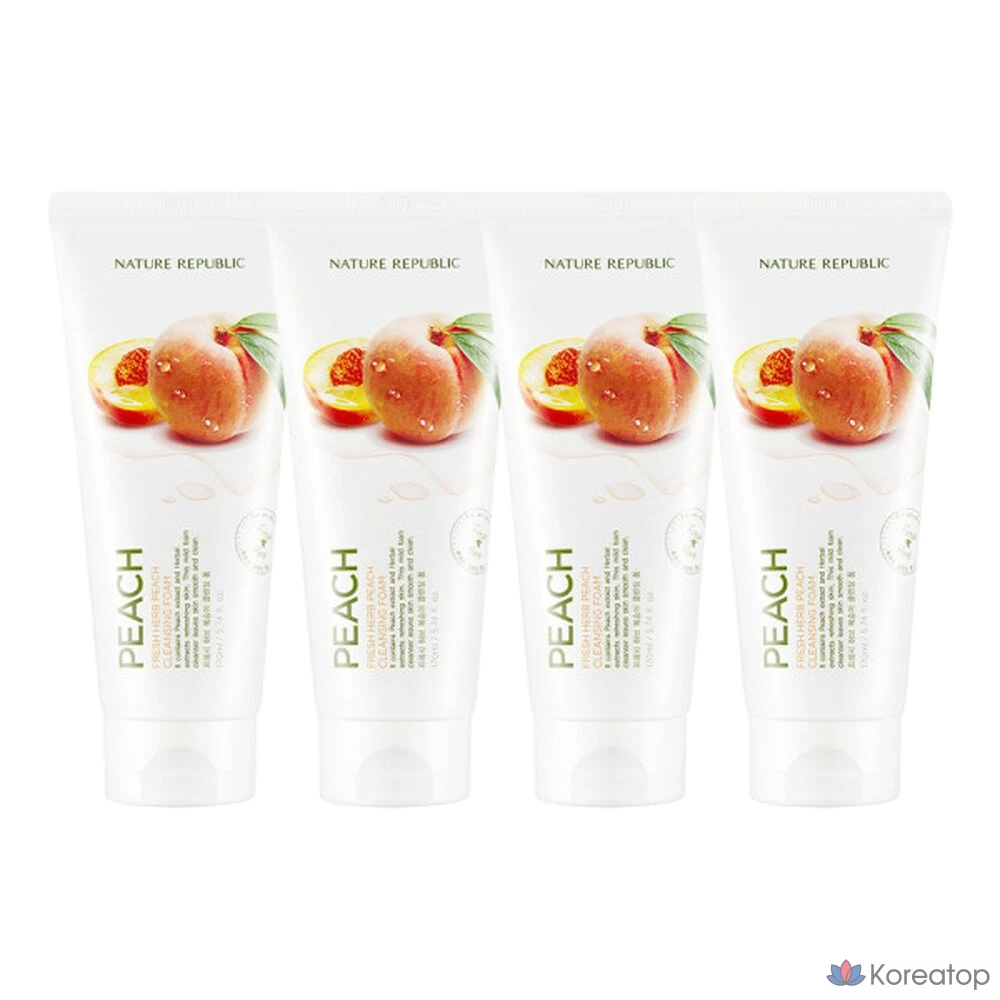 Очищающая пенка Nature Republic Fresh Herb Cleansing Foam Peach, 150 мл, 1 шт.