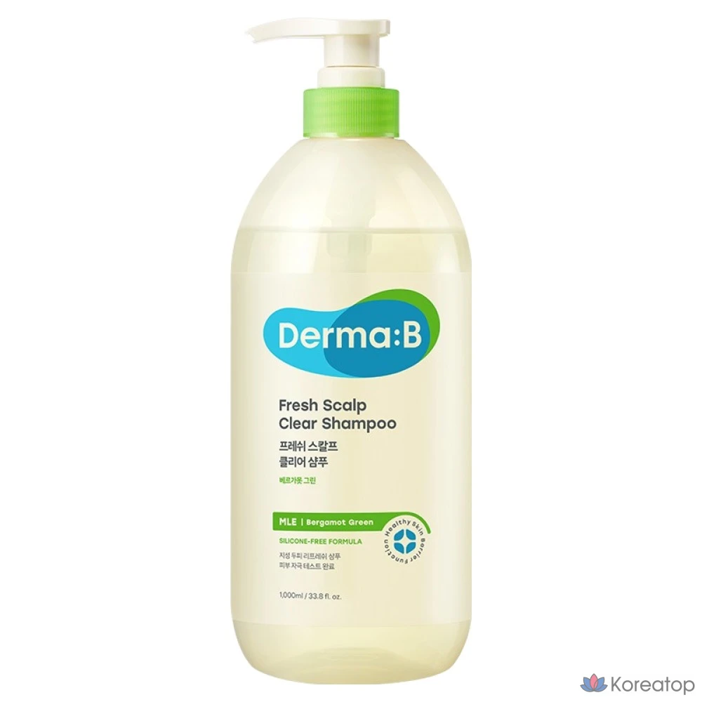 Шампунь DERMA:B Fresh Scalp Clear Shampoo Bergamot Green, 1 л, 1 шт.
