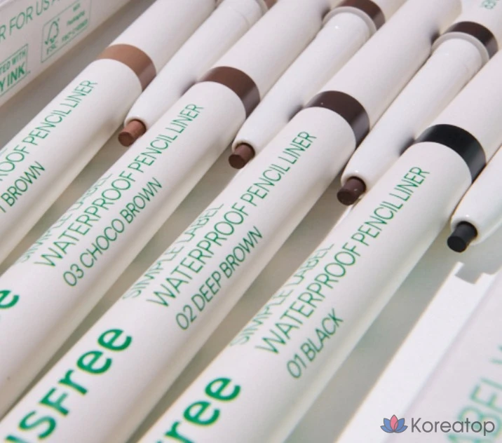 Водостойкий карандаш-лайнер Innisfree Simple Label, 0,1 г, 3 оттенка шоколадно-коричневого цвета, 1 шт., фото 4