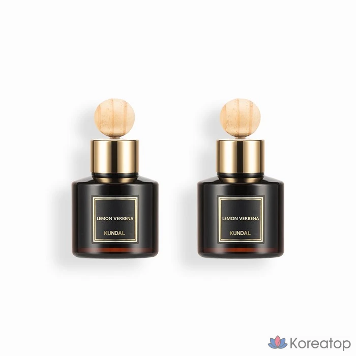 Автомобильный диффузор для духов Kundal, 75 мл x 2 шт., деревянные шарики-палочки 2 шт., 1 комплект