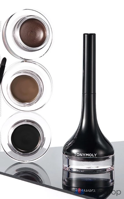 Гелевая подводка для глаз Tony Moly Back Gel Eyeliner с длинной кистью, № 7, цвет латте-коричневый, 1 шт., фото 6