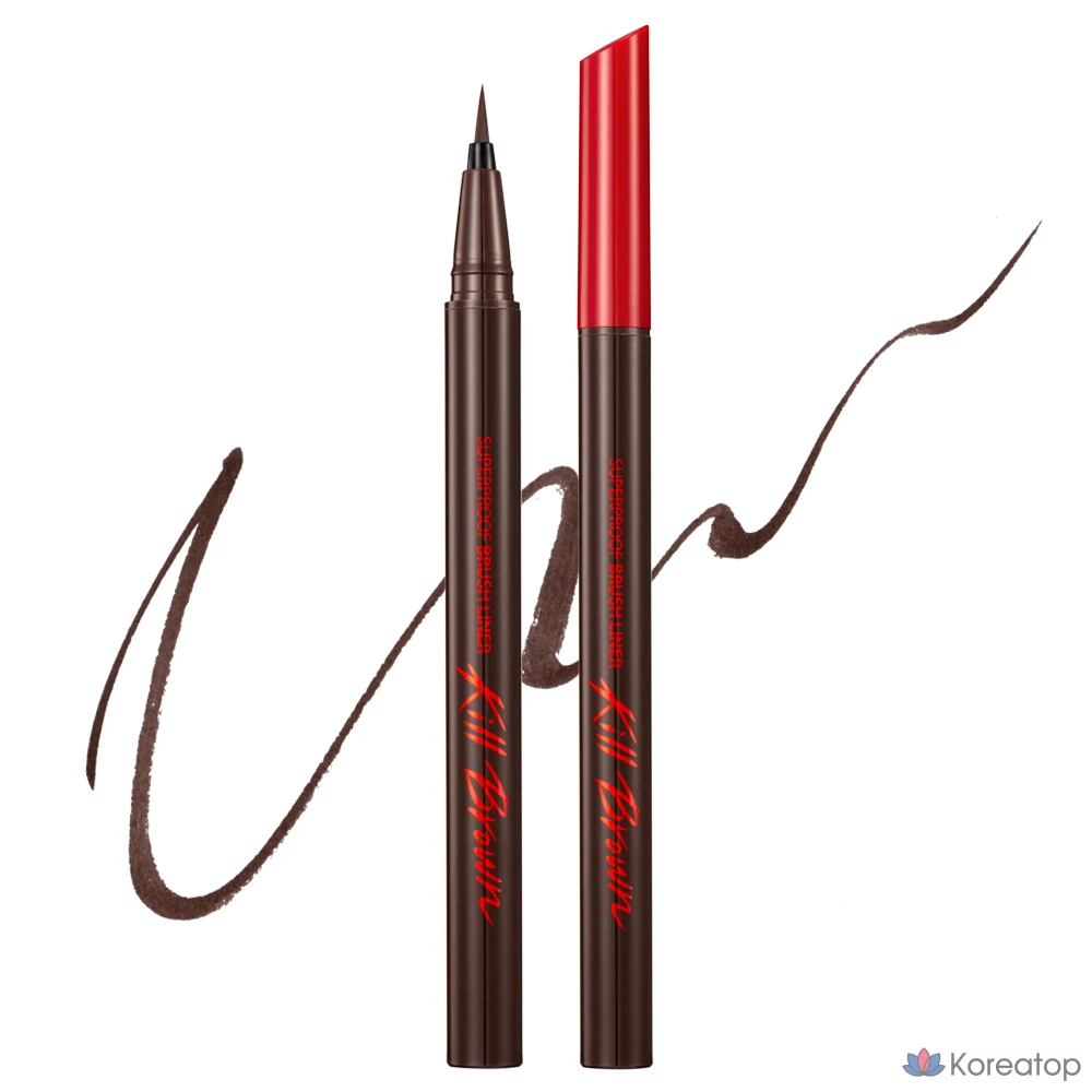 Подводка для глаз Clio Superproof Brush Eyeliner, 0,5 мл, 2 шт., коричневый цвет, 1 шт.