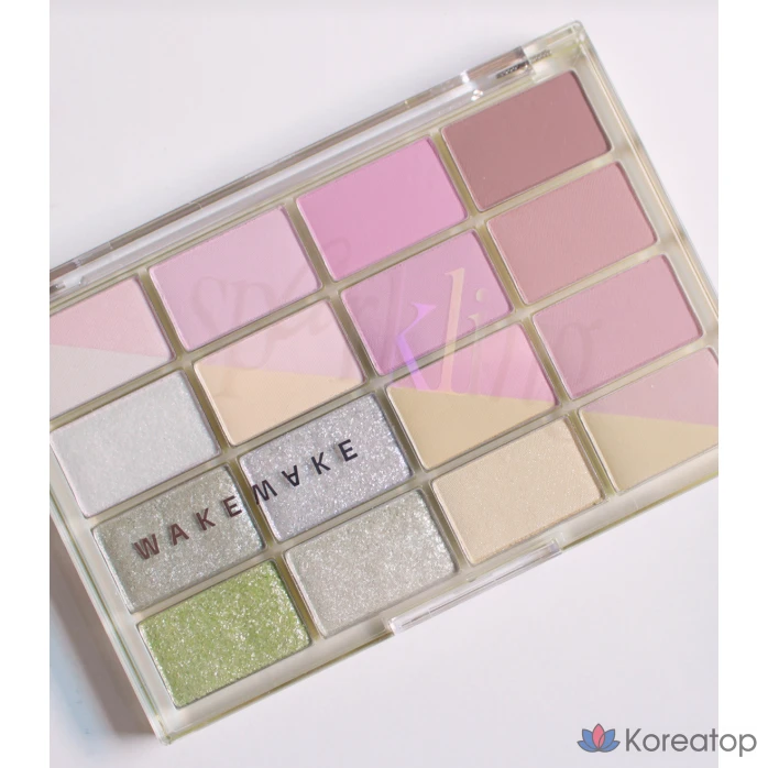 Палетка теней для век WAKEMAKE Soft Blurring, лавандово-лаймовый оттенок, № 17_Lime Crush Blurring, 1 шт.