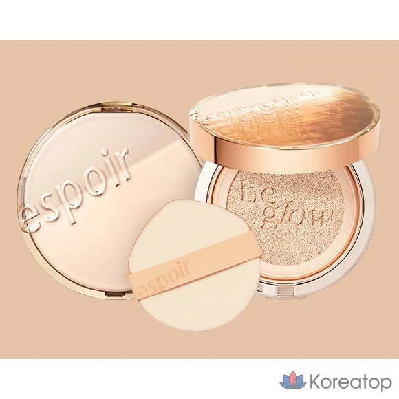 Тональный крем-кушон Espoir Pro Tailor Be Glow New Class, 13 г, спонж (2 шт.), SPF42 PA++, бежевый, 1 шт.