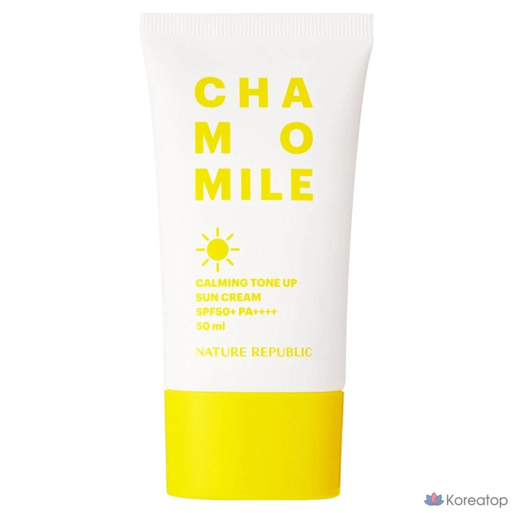 Солнцезащитный крем Nature Republic Chamomile Calming Tone-Up Sunscreen SPF50+ PA++++, 50 мл, 1 шт.