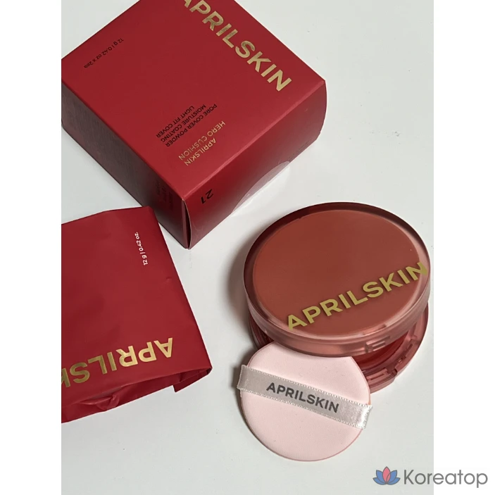 April Skin Hero Cushion, основной продукт + сменный блок, светло-бежевый, 1 шт.