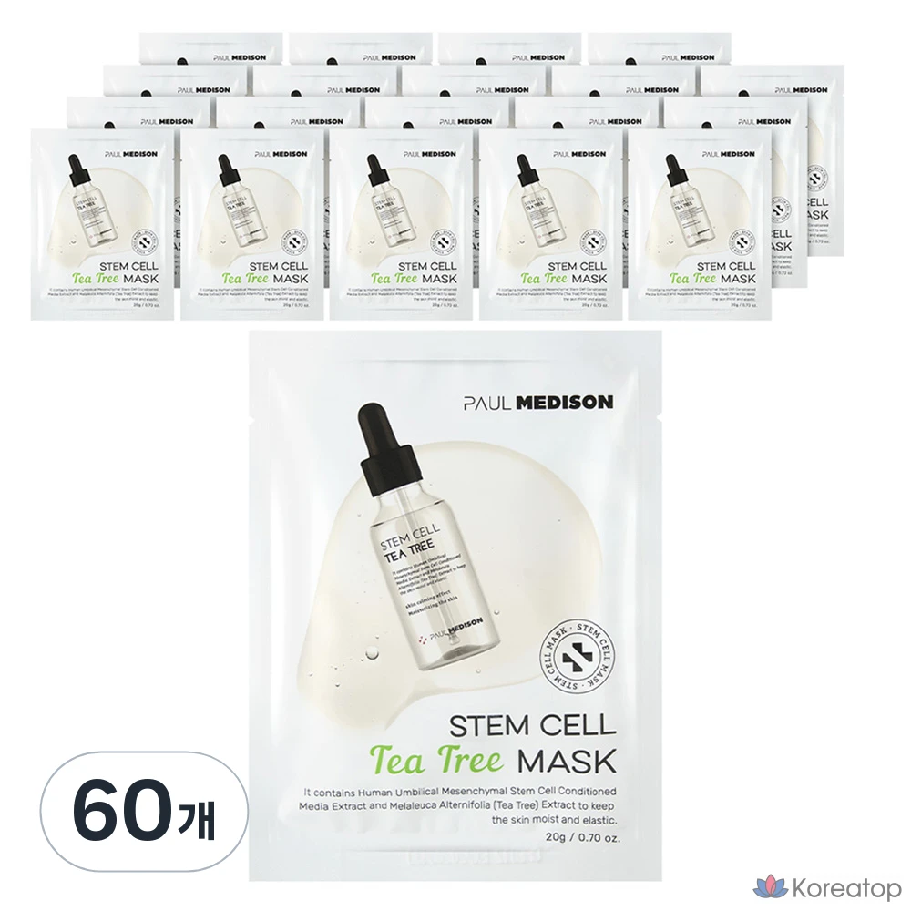 Маска для лица PAUL MEDISON Stem Cell Tea Tree, 60 штук, 1 упаковка