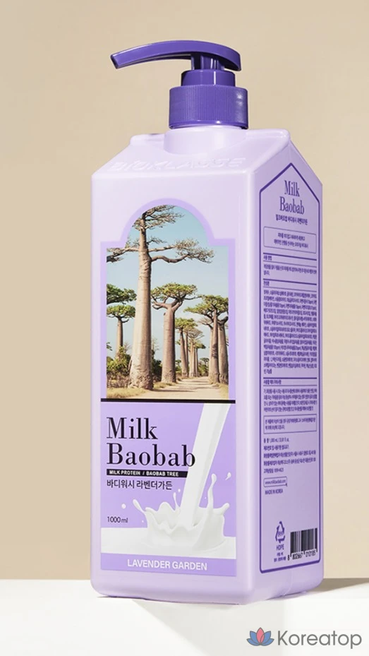 Гель для душа Milk Baobab с ароматом лаванды, 1 л, 1 шт.