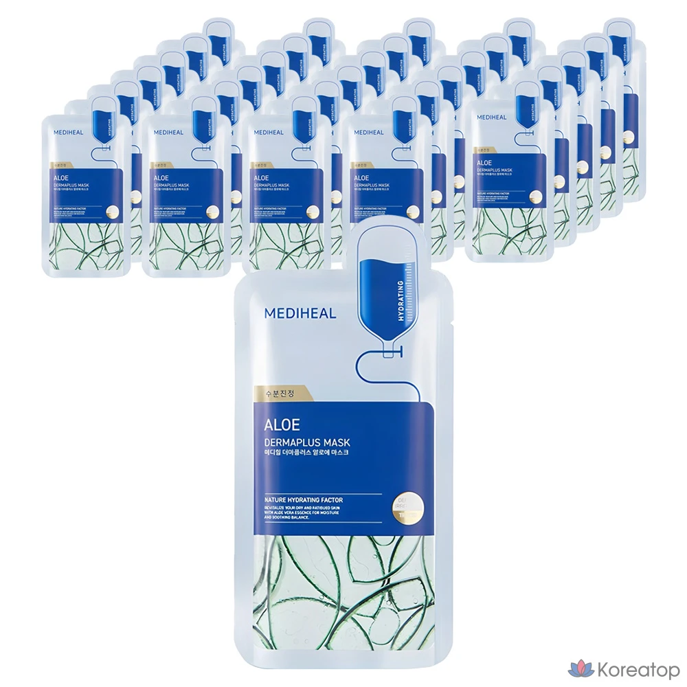 Тканевая маска для лица MEDIHEAL Derma Plus Aloe Mask, 40 шт.