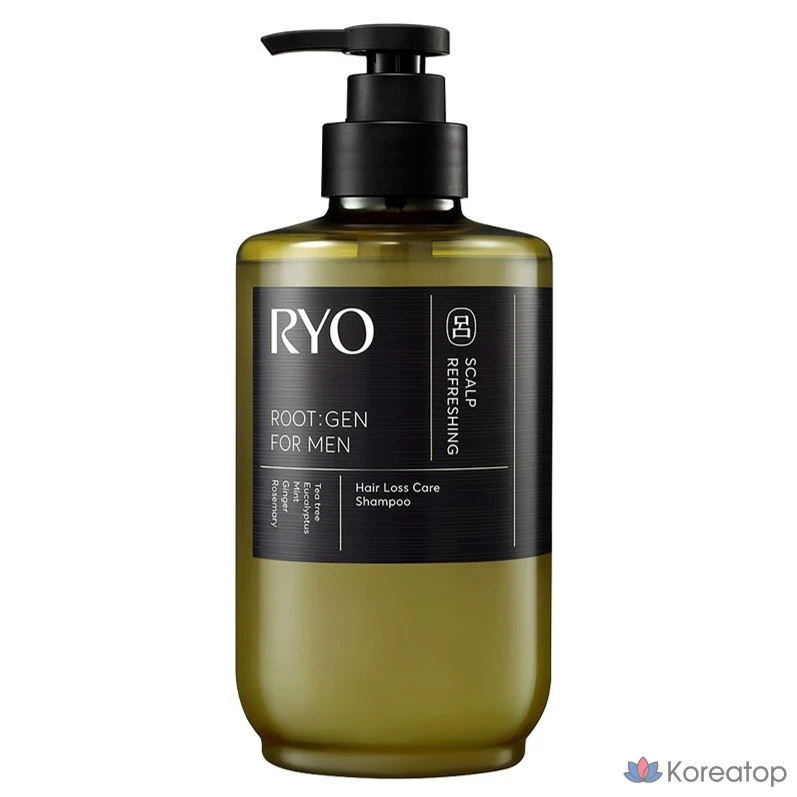 Шампунь Ryo Rootzen для мужчин от выпадения волос, аромат чайного дерева и эвкалипта, 515 мл, 1 шт.